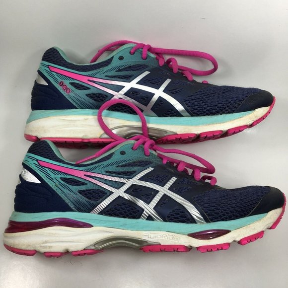 Asics‎ Running Shoes Gel-Cumulus 18 T6C8N Womens sz 8 / EU 39.5 Blue Pink - Picture 2 of 12